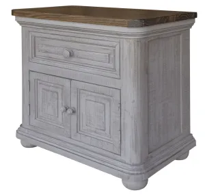 27" Gray One Drawer Nightstand - Stylish, Versatile End Table for Bedroom or Living Room Decor