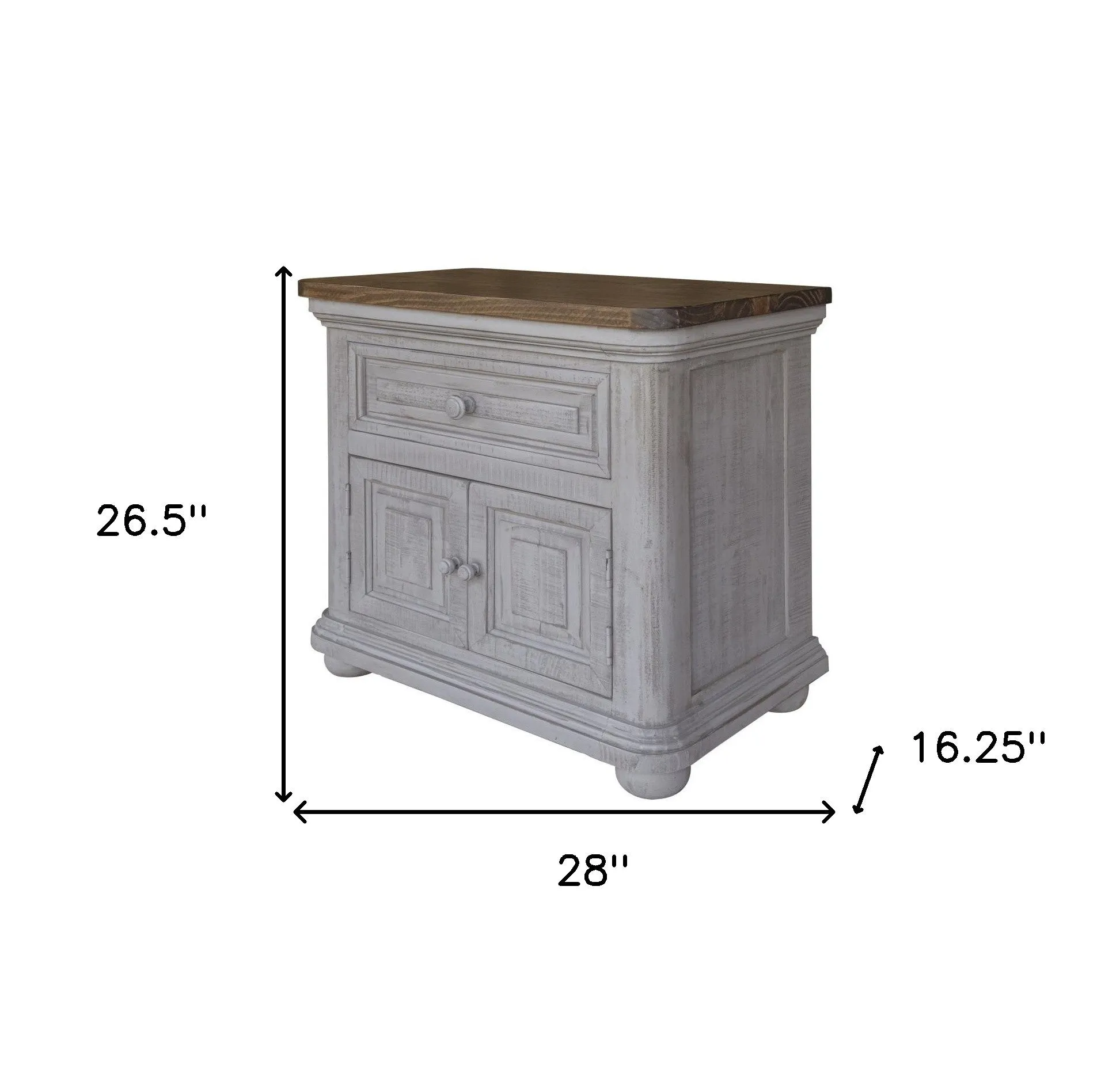 27" Gray One Drawer Nightstand - Stylish, Versatile End Table for Bedroom or Living Room Decor