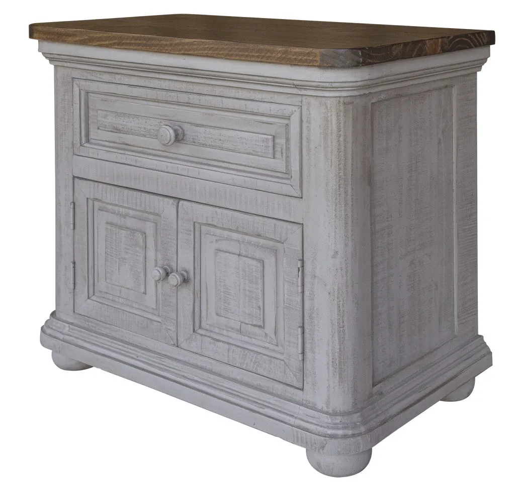 27" Gray One Drawer Nightstand - Stylish, Versatile End Table for Bedroom or Living Room Decor