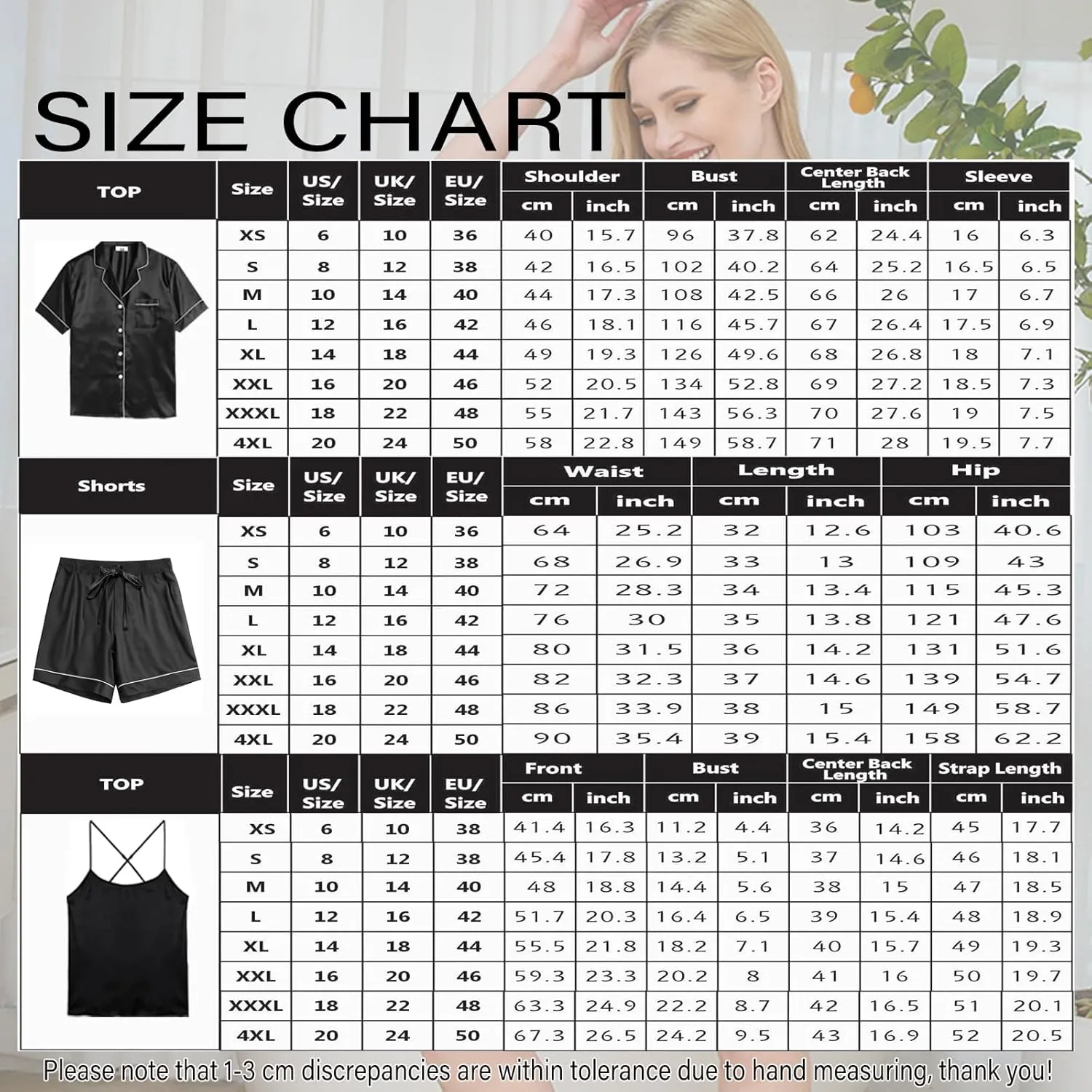 3Pcs Silk Pajamas Set for Women XS-4XL Satin Pajama Lingerie Pjs Cami Tops Silky Pj Sets Sleepwear Nightwear