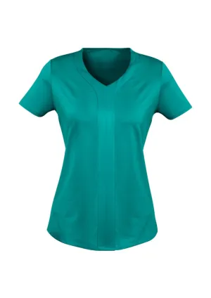Advatex Ladies Mae Short Sleeve Knit Top - Dynasty Green - 10 - Biz Collection