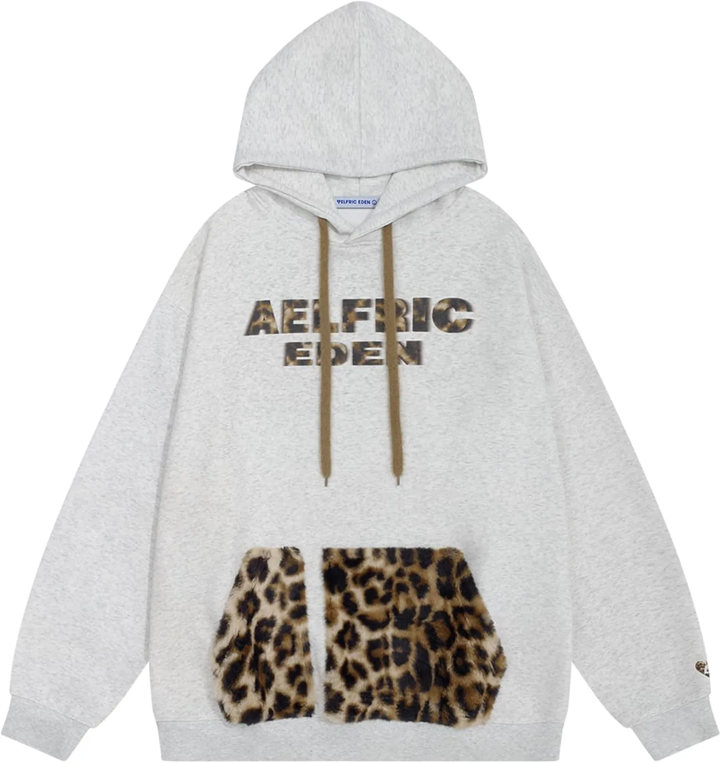 Aelfric Eden Oversized Hoodies Womens Leopard Letter Print Hoodie Fall Y2k Hooded Sweatshirts with Pocket