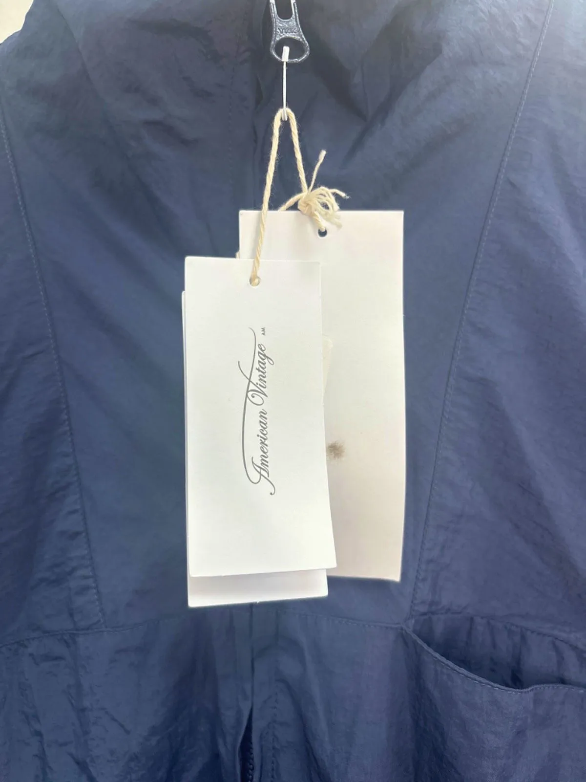 American Vintage Navy fleece lined parka jacket S/M