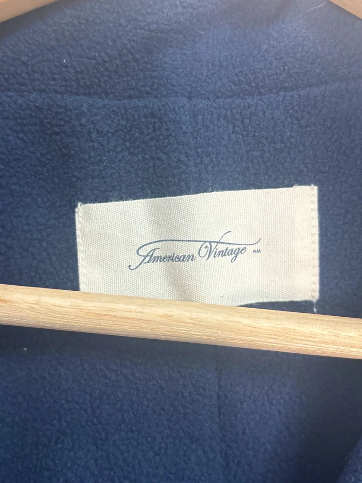 American Vintage Navy fleece lined parka jacket S/M