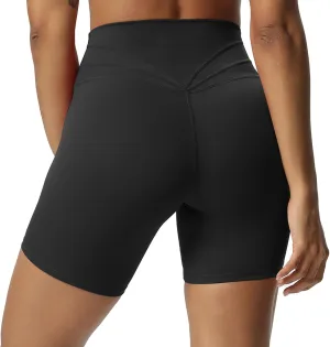 Aoxjox Trinity Workout Biker Shorts for Women Tummy Control High Waisted Exercise Athletic Gym Running Yoga Short 6"
