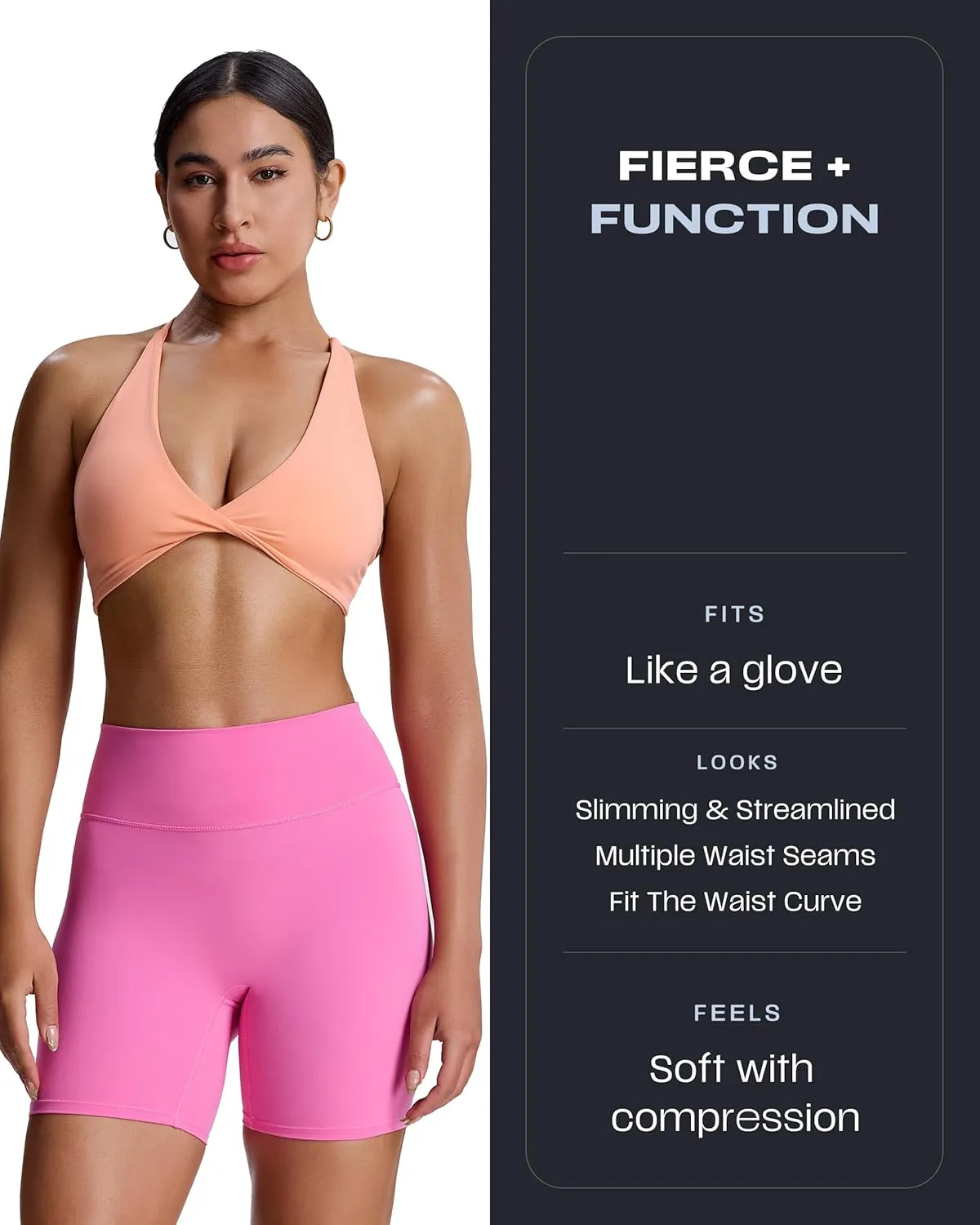 Aoxjox Trinity Workout Biker Shorts for Women Tummy Control High Waisted Exercise Athletic Gym Running Yoga Short 6"