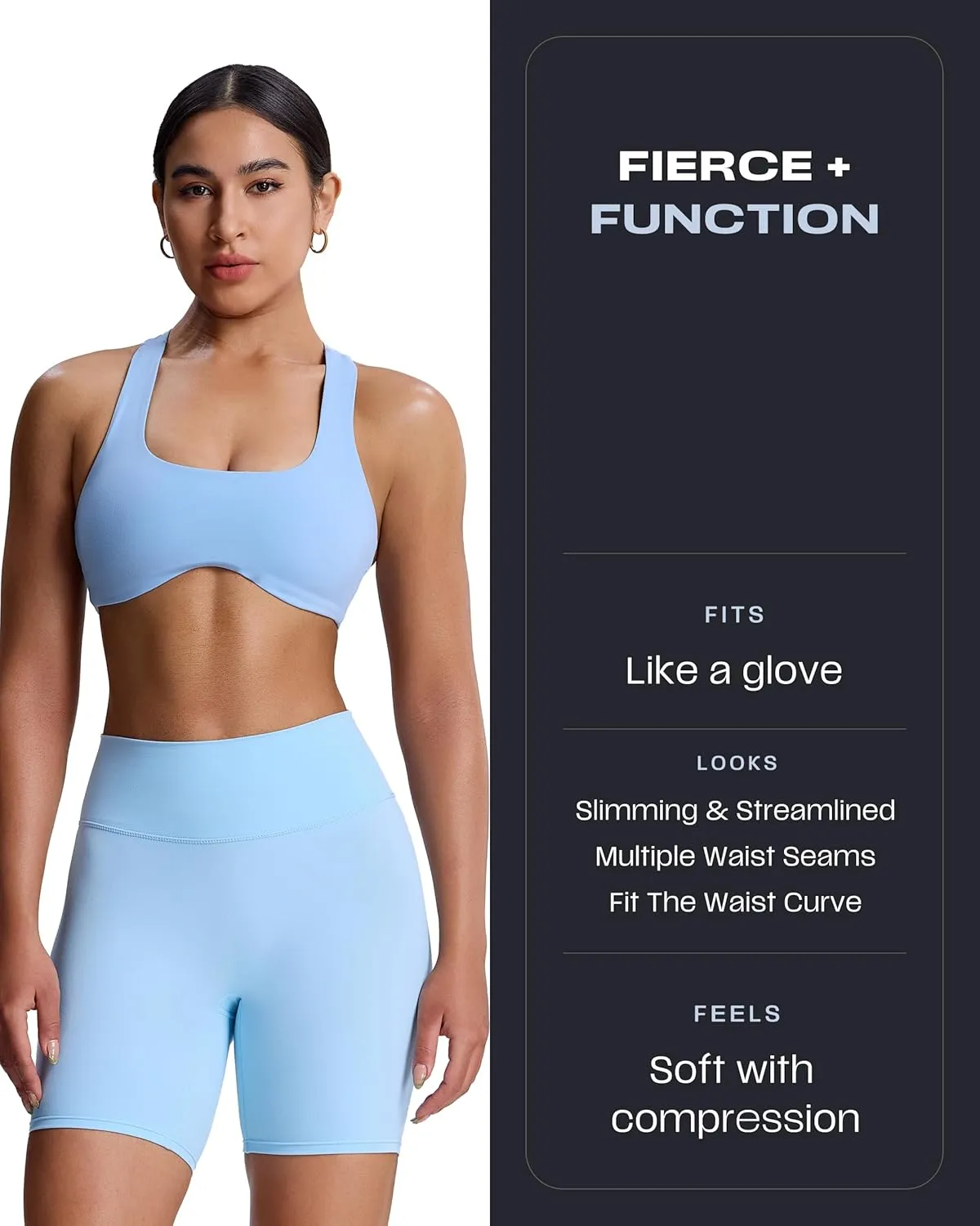 Aoxjox Trinity Workout Biker Shorts for Women Tummy Control High Waisted Exercise Athletic Gym Running Yoga Short 6"