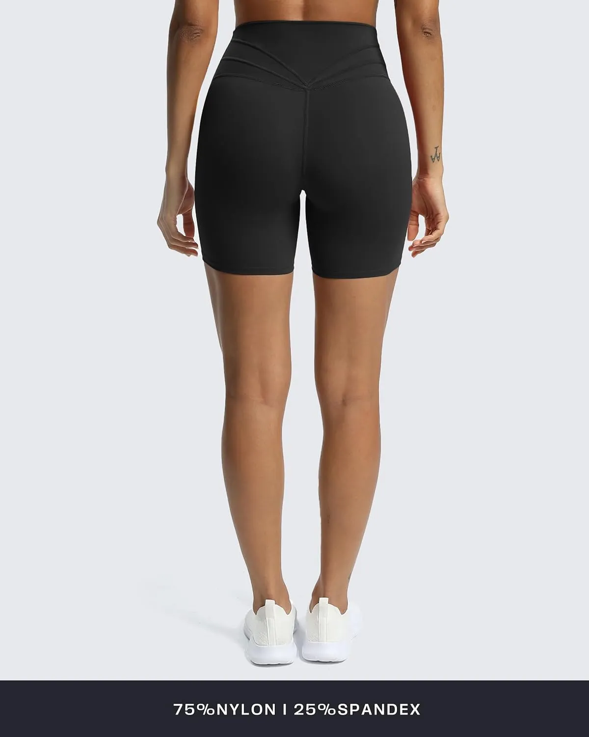 Aoxjox Trinity Workout Biker Shorts for Women Tummy Control High Waisted Exercise Athletic Gym Running Yoga Short 6"
