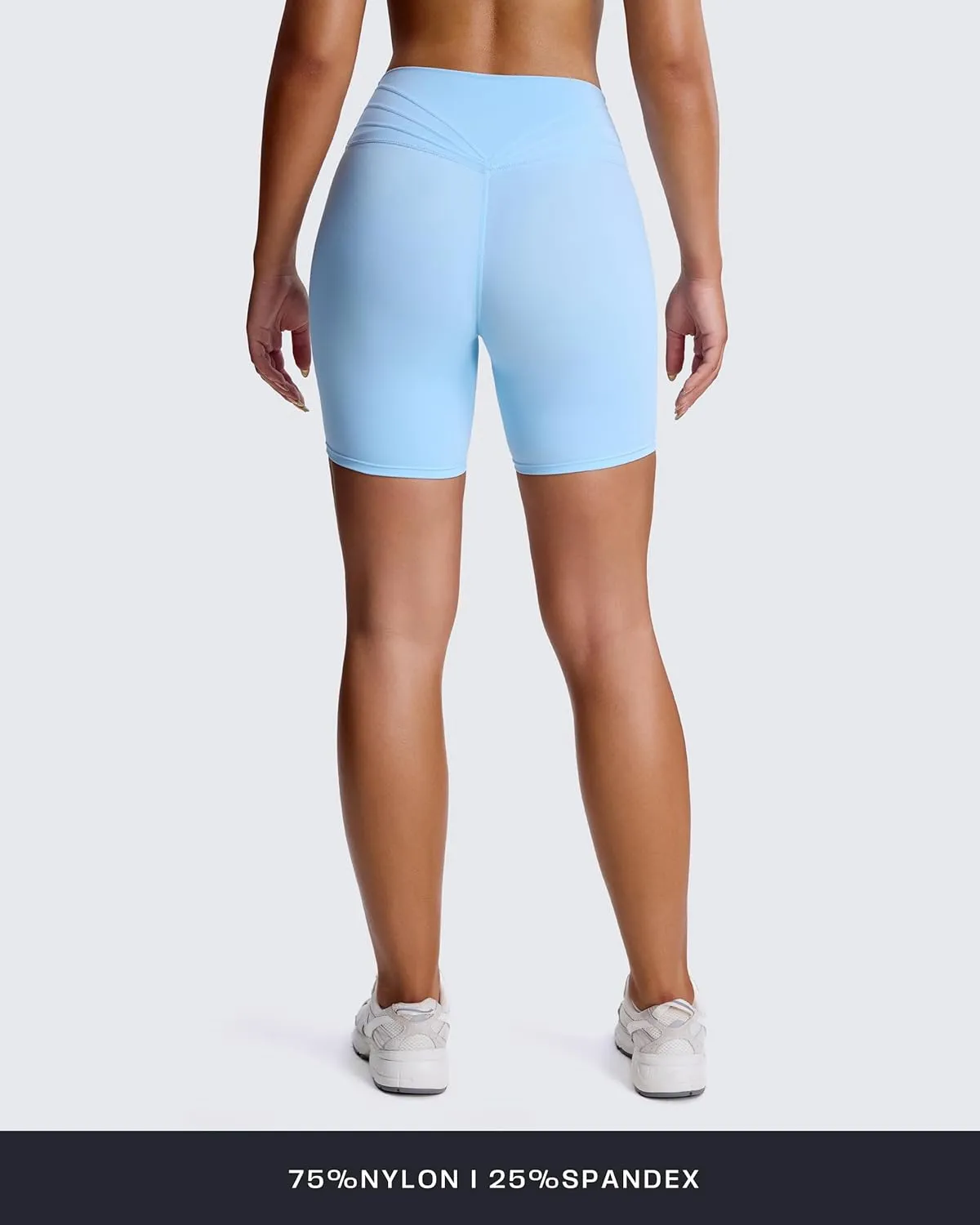 Aoxjox Trinity Workout Biker Shorts for Women Tummy Control High Waisted Exercise Athletic Gym Running Yoga Short 6"