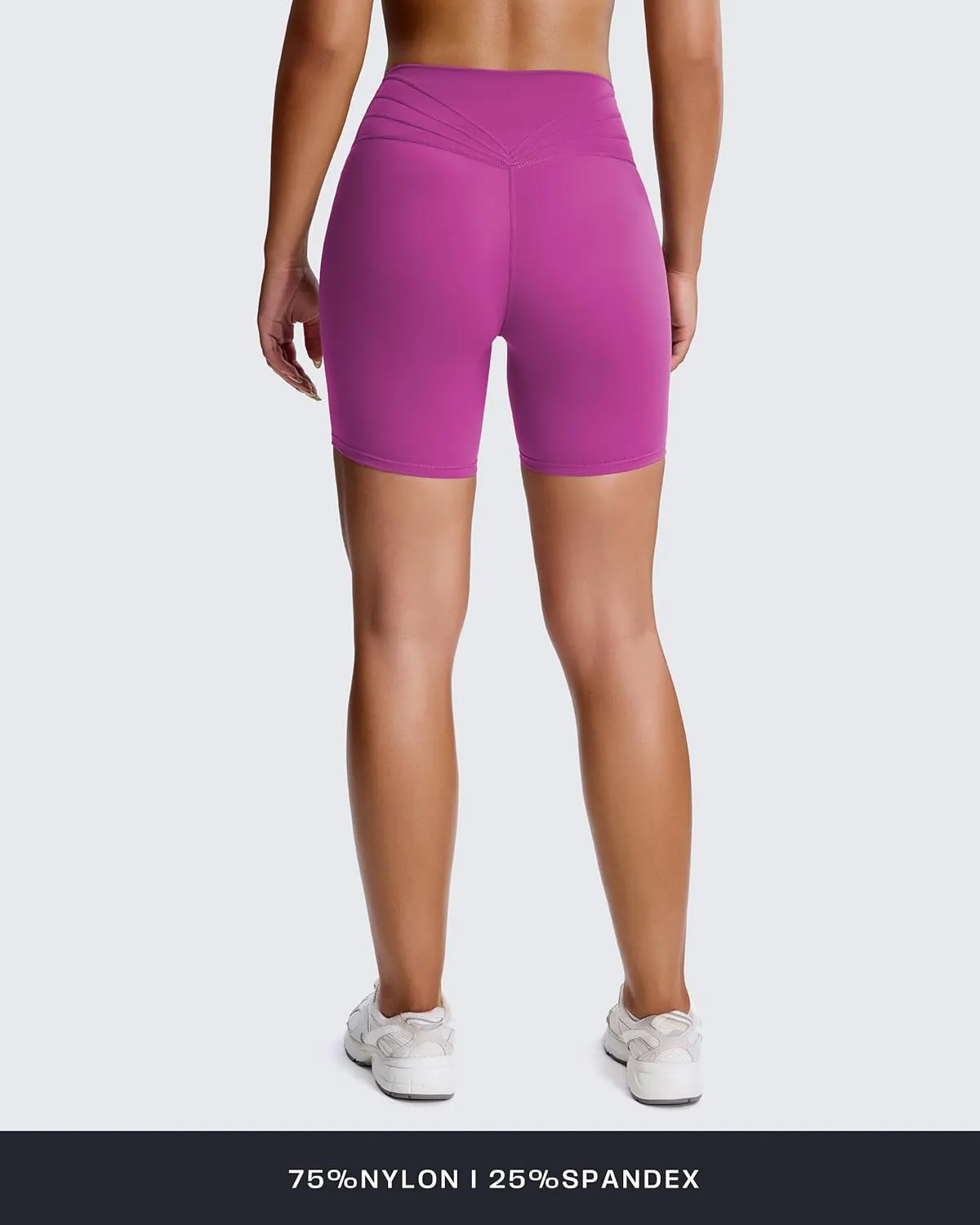 Aoxjox Trinity Workout Biker Shorts for Women Tummy Control High Waisted Exercise Athletic Gym Running Yoga Short 6"