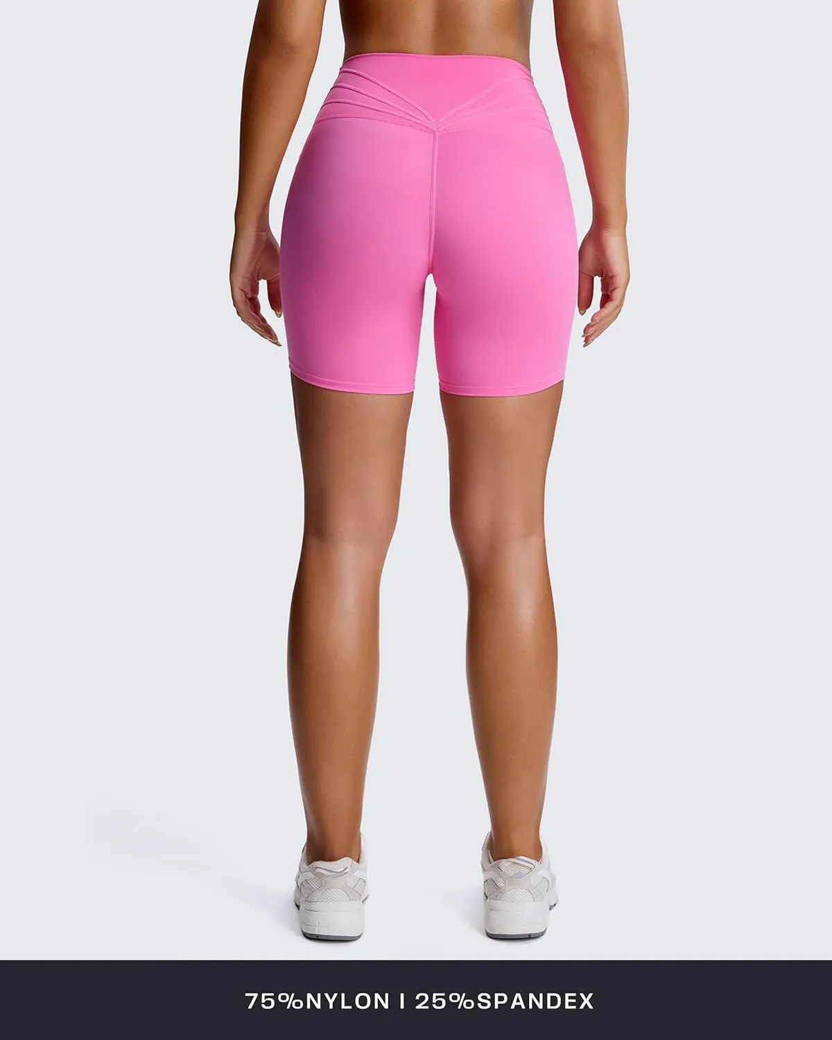 Aoxjox Trinity Workout Biker Shorts for Women Tummy Control High Waisted Exercise Athletic Gym Running Yoga Short 6"