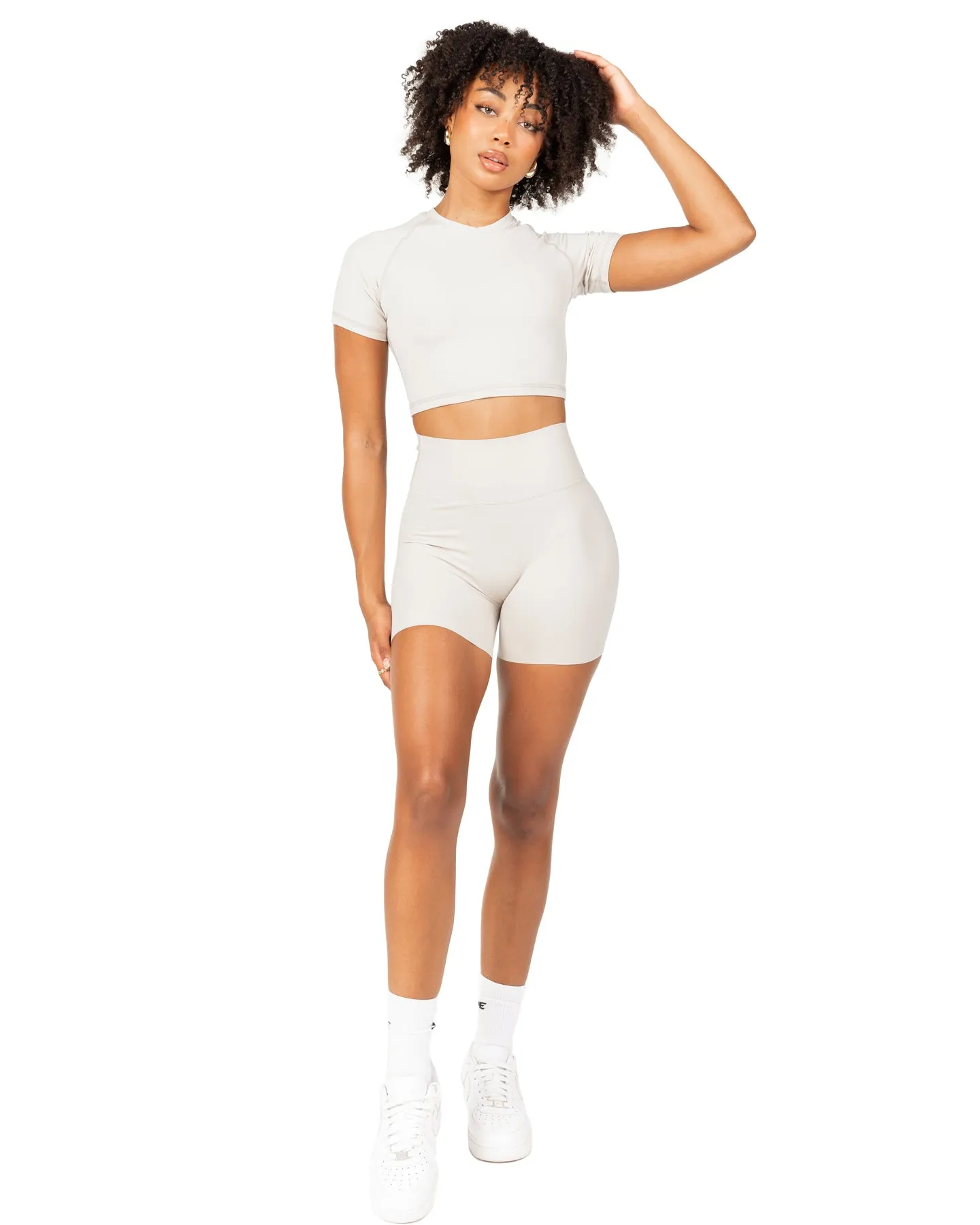 Aura Bonded Shorts - Oat Latte