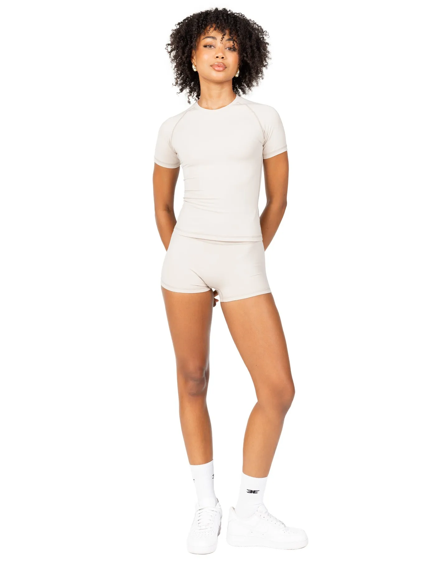 Aura Bonded Shorts - Oat Latte