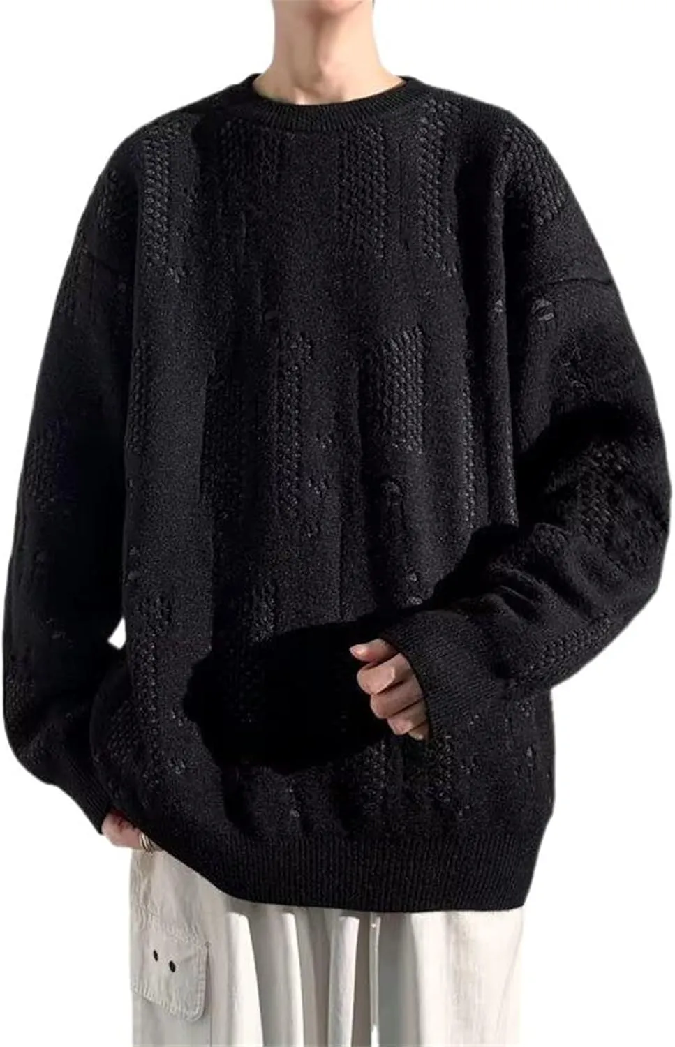 Autumn and Winter Round Neck Sweater Undershirt Men's top