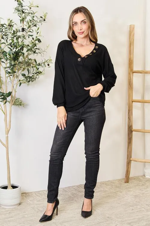 Autumn Flair Black Waffle Knit Sweater