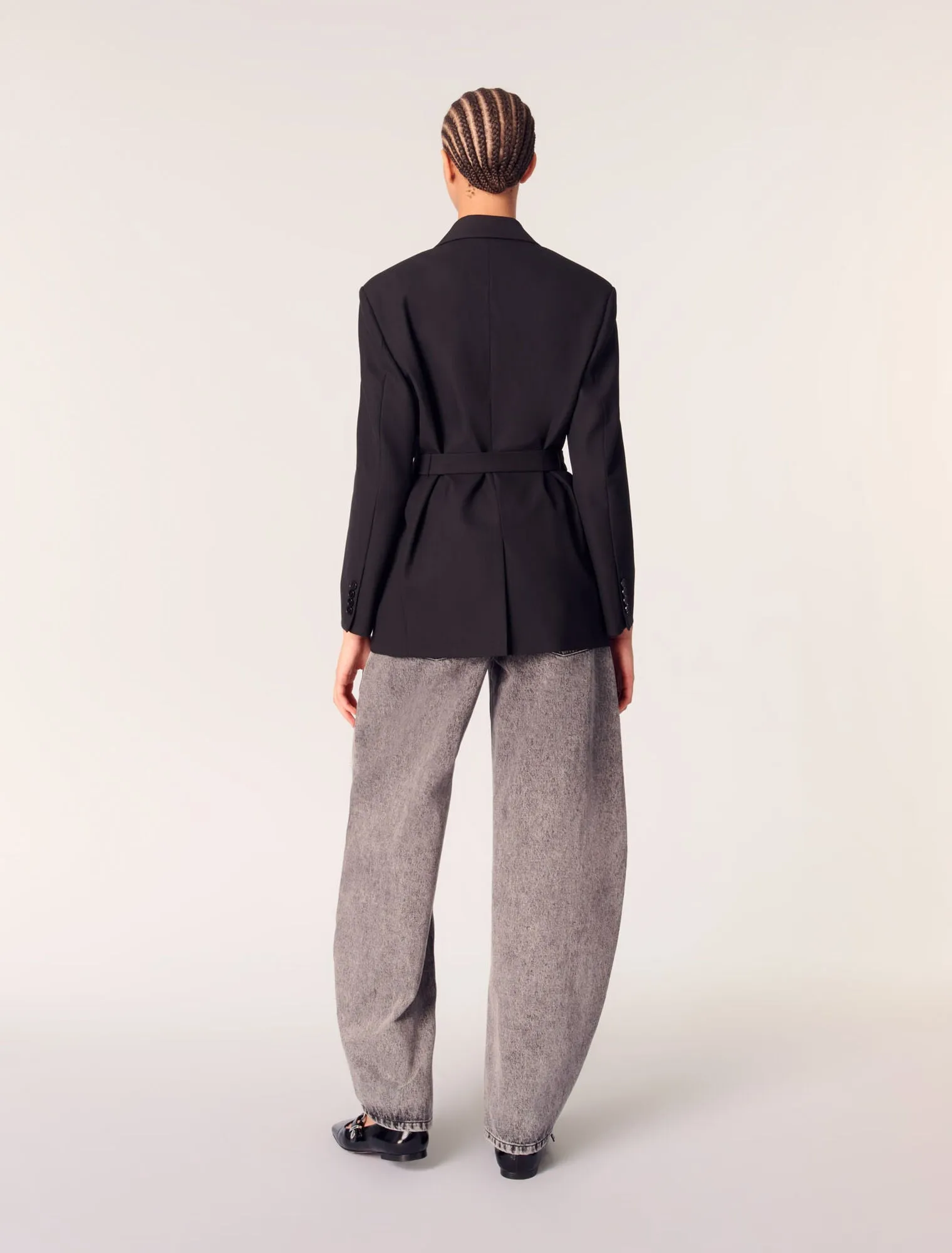 Belted suit jacket