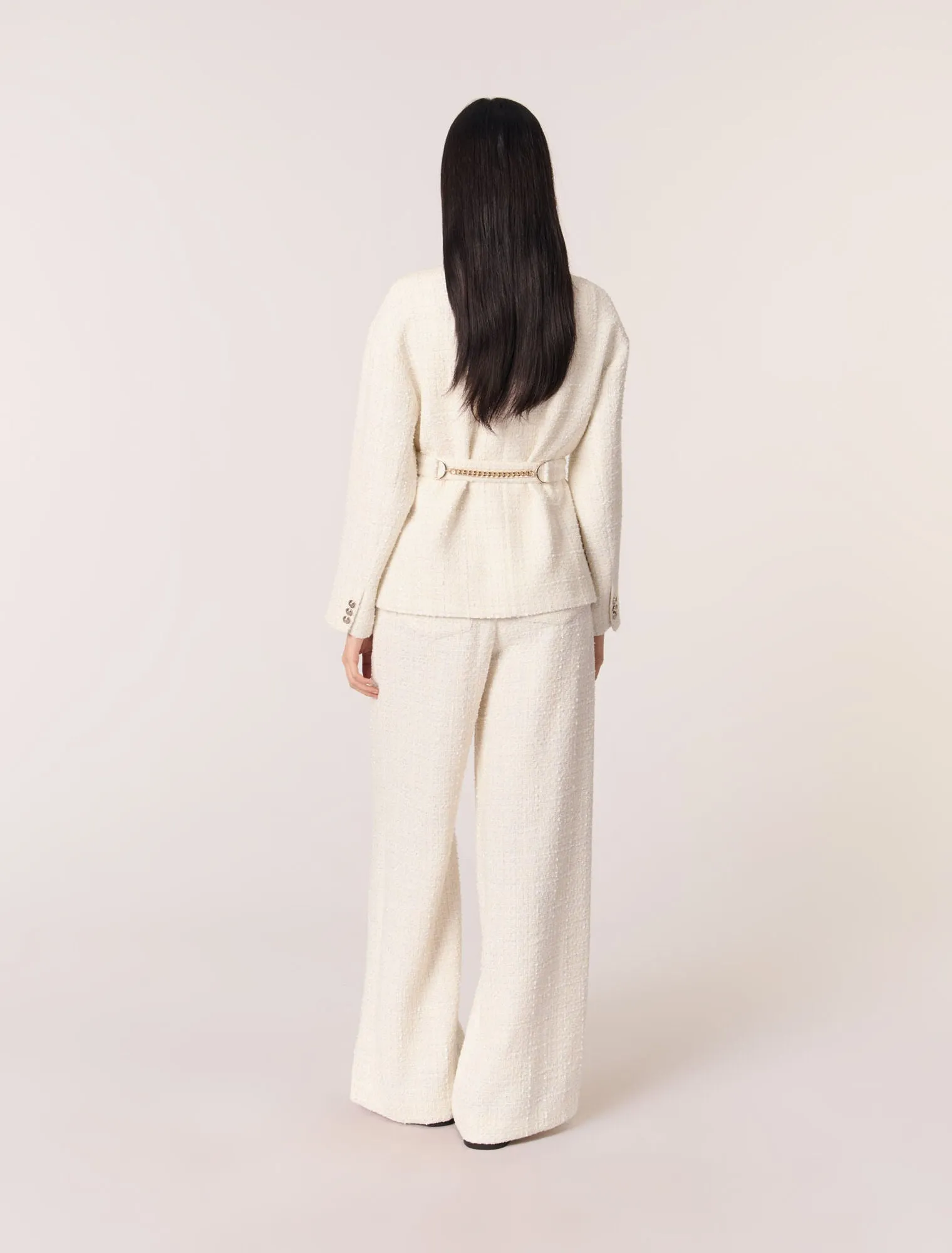 Belted tweed jacket