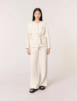 Belted tweed jacket