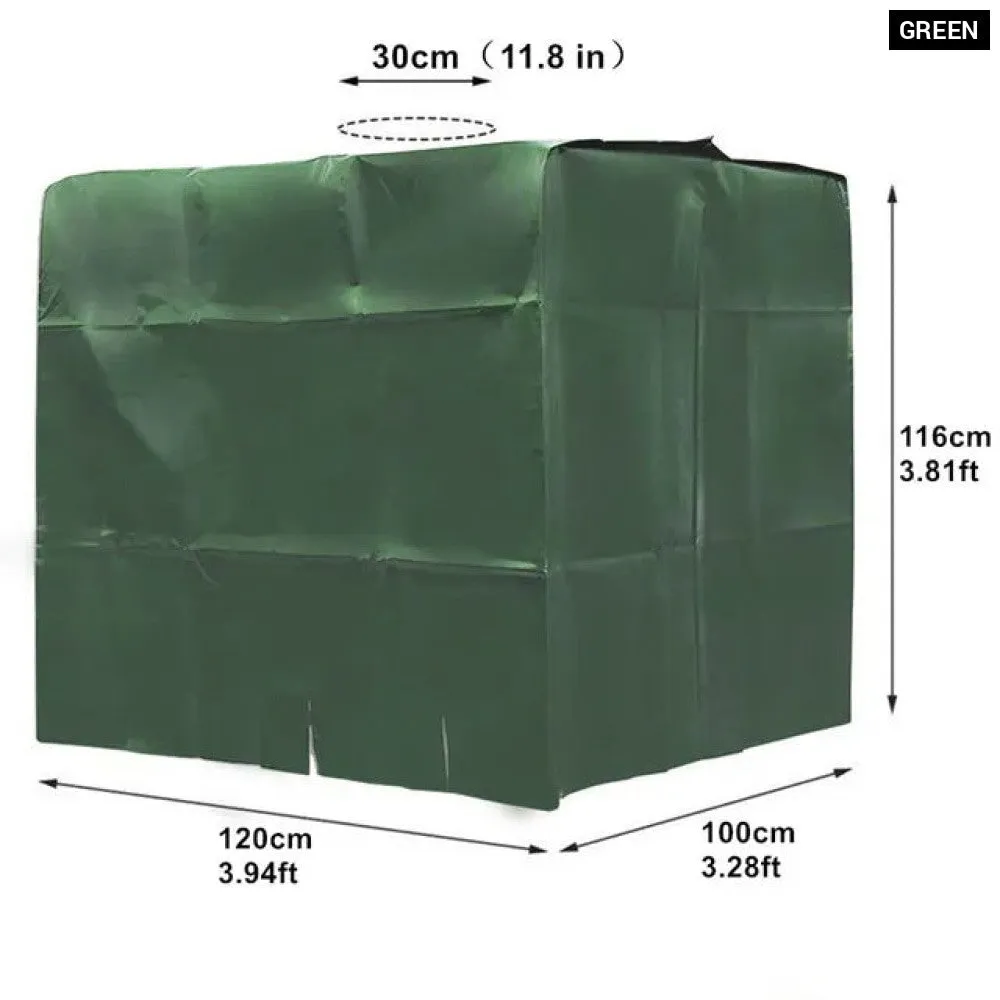Black Ibc Water Tank Protective Cover 1000 Liters Tote Outdoor Waterproof Dustproof Cover Sunscreen Garden Yard Rain Container