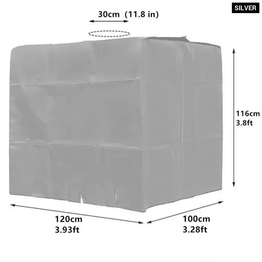 Black Ibc Water Tank Protective Cover 1000 Liters Tote Outdoor Waterproof Dustproof Cover Sunscreen Garden Yard Rain Container