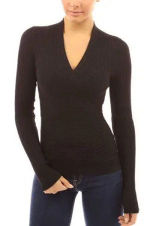 Black Plunging Stretch Stylish Short Top