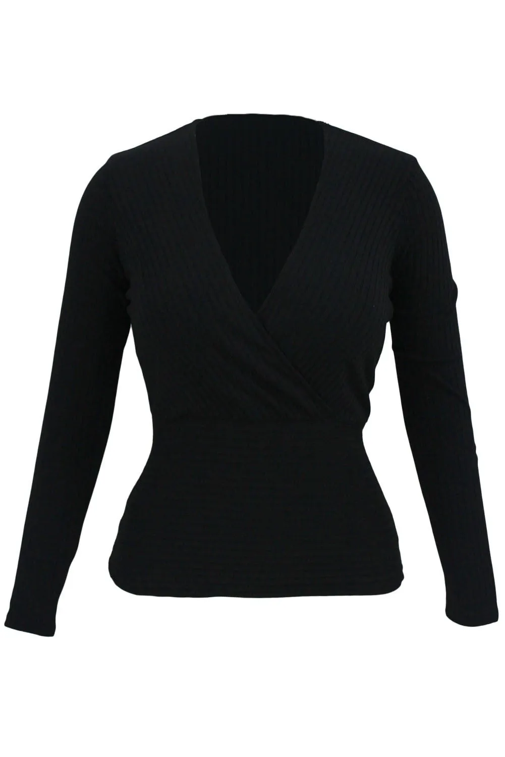 Black Plunging Stretch Stylish Short Top