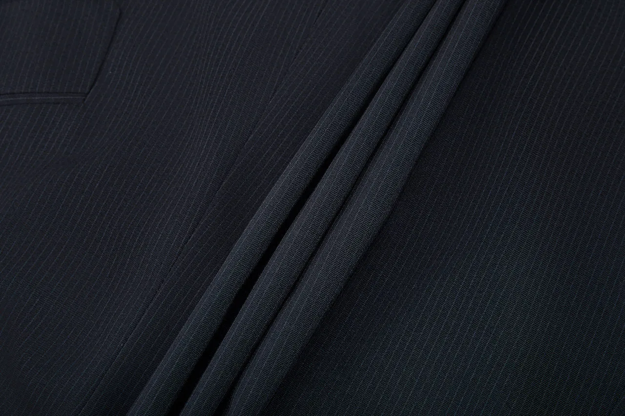 Blended Stretch Stripe Suit in Tailored Fit
