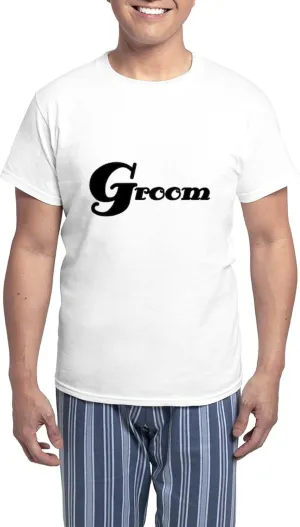 CafePress Black Groom Men's Light Pajamas Men's Novelty Light Pajama Set, Comfortable PJ Sleepwear