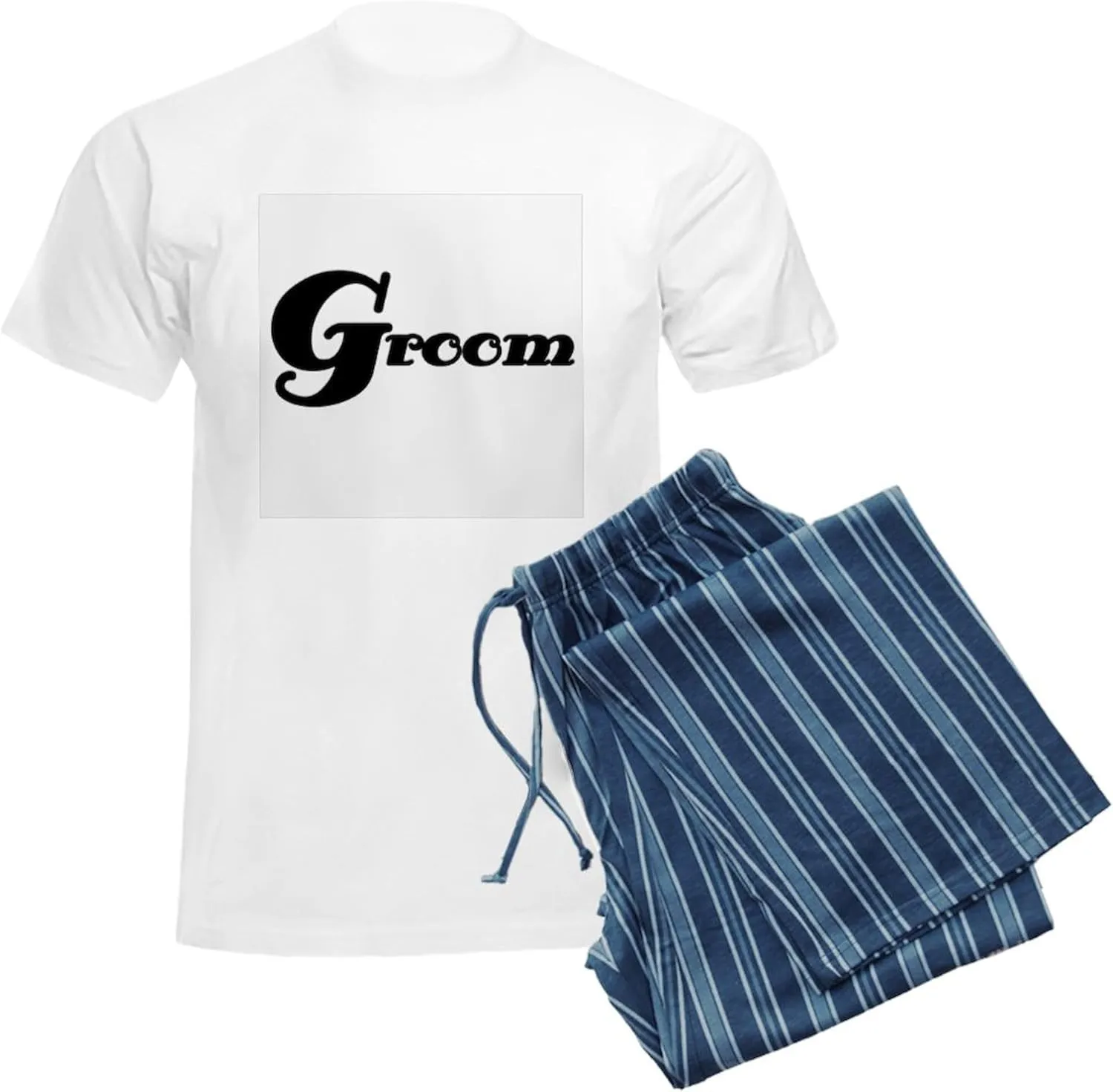 CafePress Black Groom Men's Light Pajamas Men's Novelty Light Pajama Set, Comfortable PJ Sleepwear