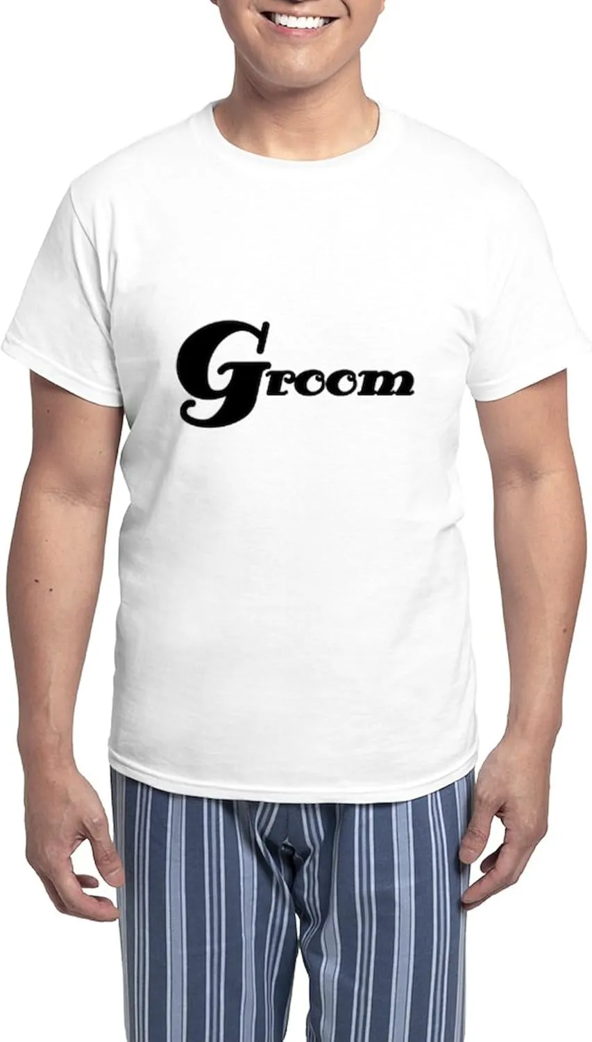 CafePress Black Groom Men's Light Pajamas Men's Novelty Light Pajama Set, Comfortable PJ Sleepwear