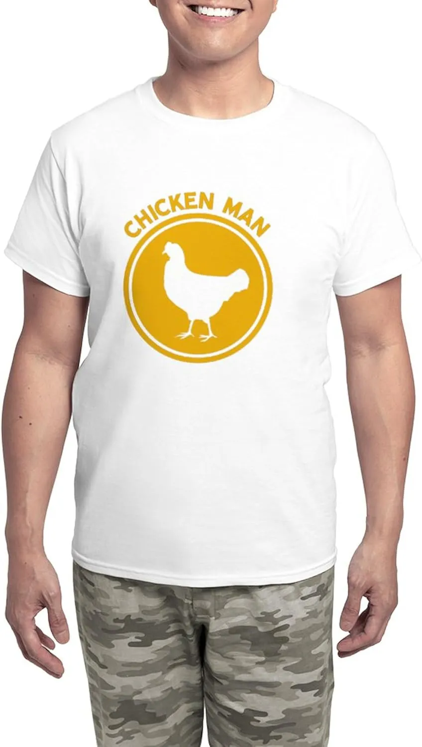 CafePress Chicken Man Men's Light Pajamas Men's Novelty Light Pajama Set, Comfortable PJ Sleepwear