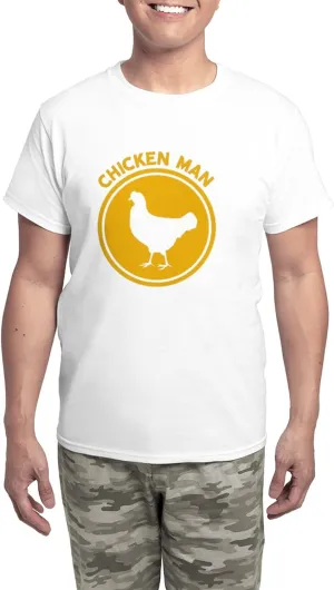 CafePress Chicken Man Men's Light Pajamas Men's Novelty Light Pajama Set, Comfortable PJ Sleepwear