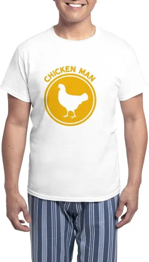 CafePress Chicken Man Men's Light Pajamas Men's Novelty Light Pajama Set, Comfortable PJ Sleepwear