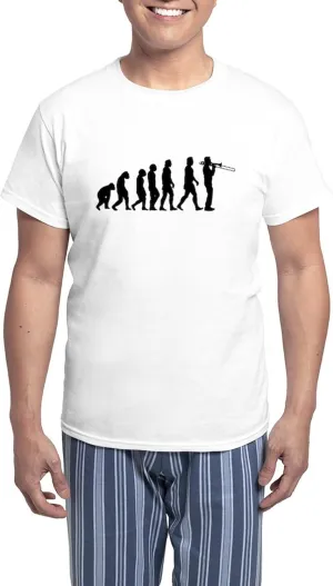 CafePress Evolution Trombone Men's Light Pajamas Men's Novelty Light Pajama Set, Comfortable PJ Sleepwear