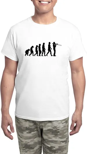CafePress Evolution Trombone Men's Light Pajamas Men's Novelty Light Pajama Set, Comfortable PJ Sleepwear