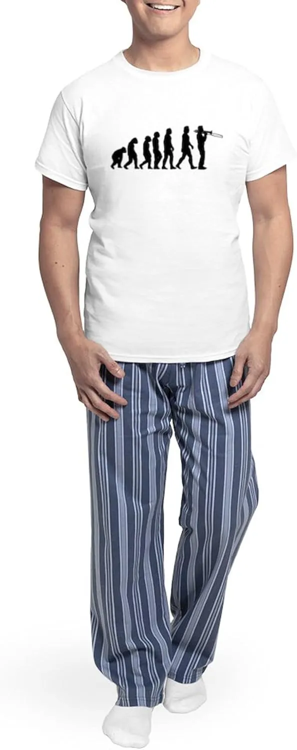 CafePress Evolution Trombone Men's Light Pajamas Men's Novelty Light Pajama Set, Comfortable PJ Sleepwear