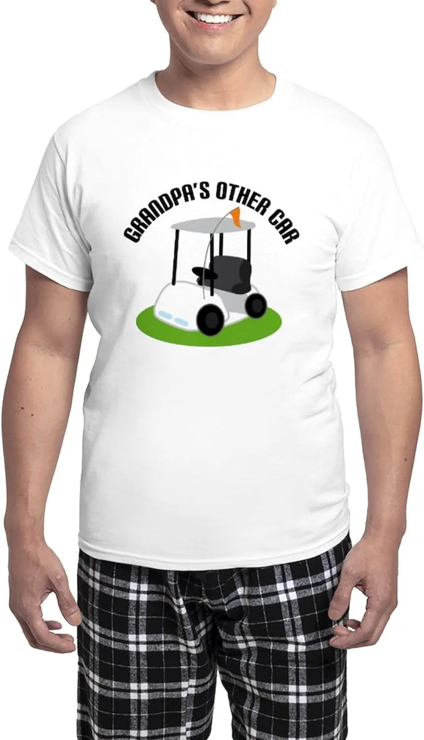 CafePress Grandpa Golf Cart Men's Light Pajamas Men's Novelty Light Pajama Set, Comfortable PJ Sleepwear
