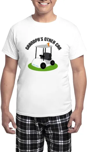 CafePress Grandpa Golf Cart Men's Light Pajamas Men's Novelty Light Pajama Set, Comfortable PJ Sleepwear
