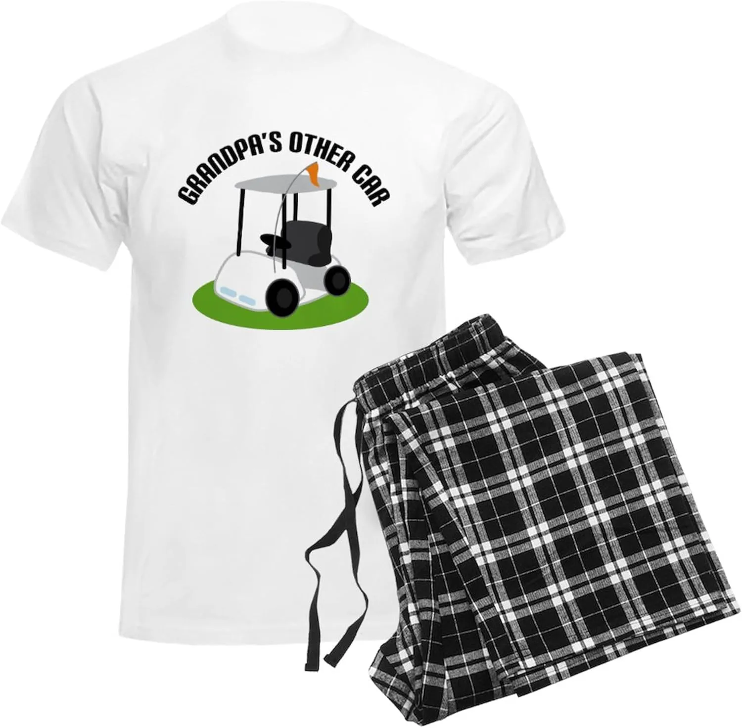 CafePress Grandpa Golf Cart Men's Light Pajamas Men's Novelty Light Pajama Set, Comfortable PJ Sleepwear