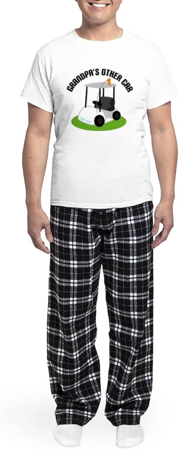 CafePress Grandpa Golf Cart Men's Light Pajamas Men's Novelty Light Pajama Set, Comfortable PJ Sleepwear