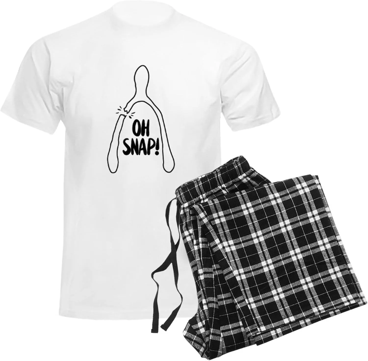 CafePress Oh Snap Men's Light Pajamas Men's Novelty Light Pajama Set, Comfortable PJ Sleepwear