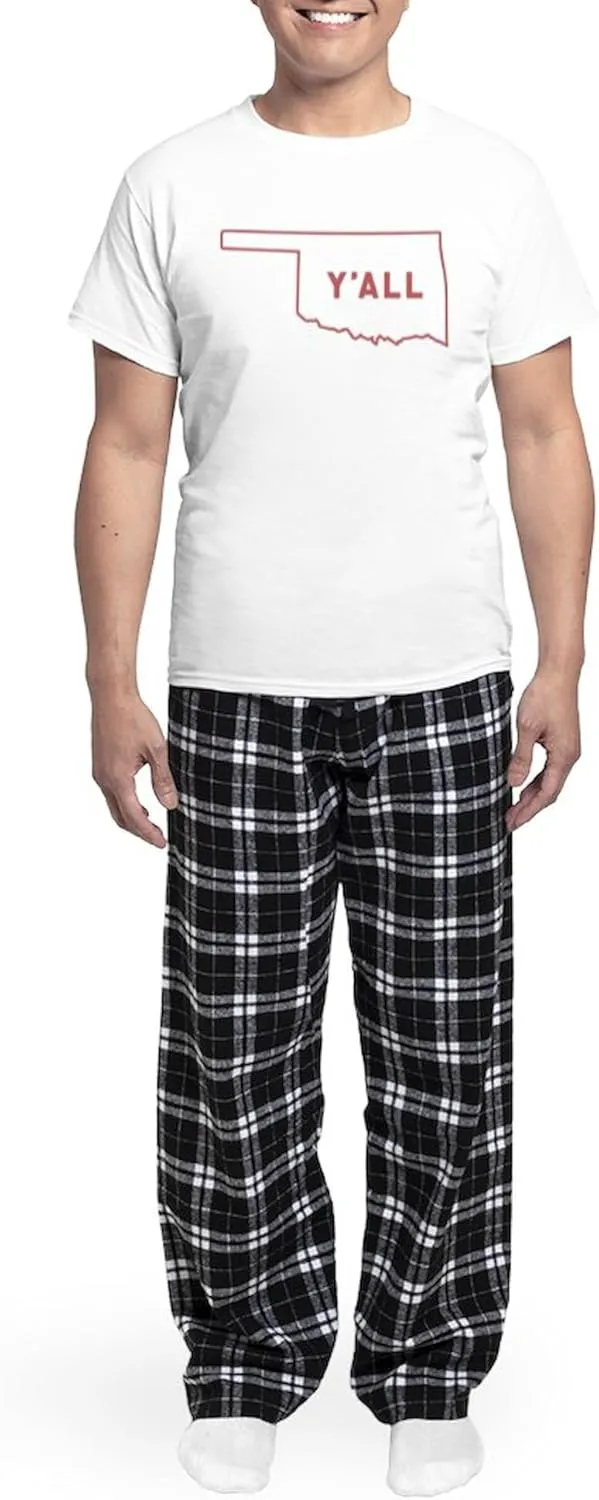 CafePress Oklahoma Y'all Men's Light Pajamas Men's Novelty Light Pajama Set, Comfortable PJ Sleepwear