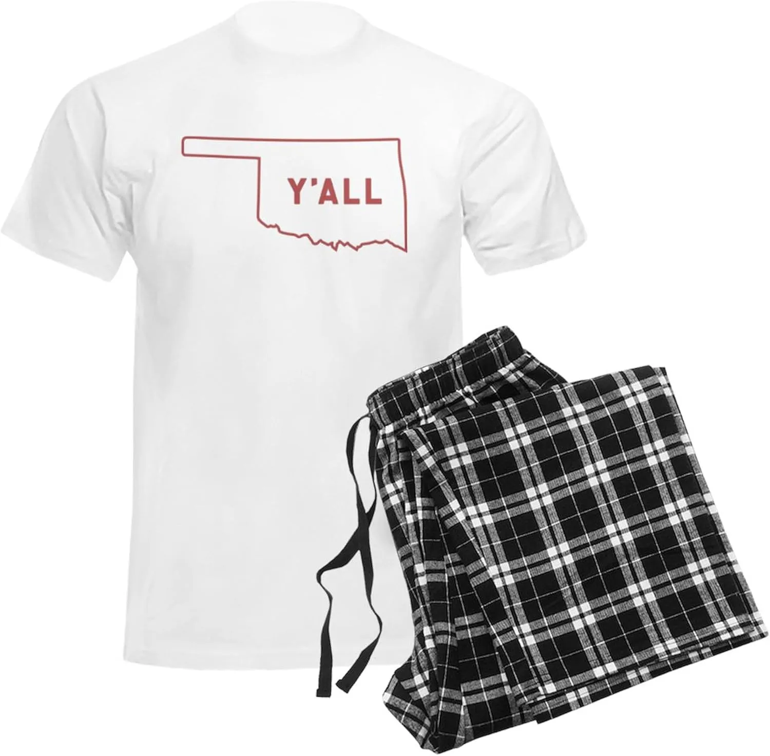 CafePress Oklahoma Y'all Men's Light Pajamas Men's Novelty Light Pajama Set, Comfortable PJ Sleepwear