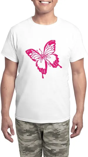 CafePress Pink Butterfly Pajamas Men's Novelty Light Pajama Set, Comfortable PJ Sleepwear