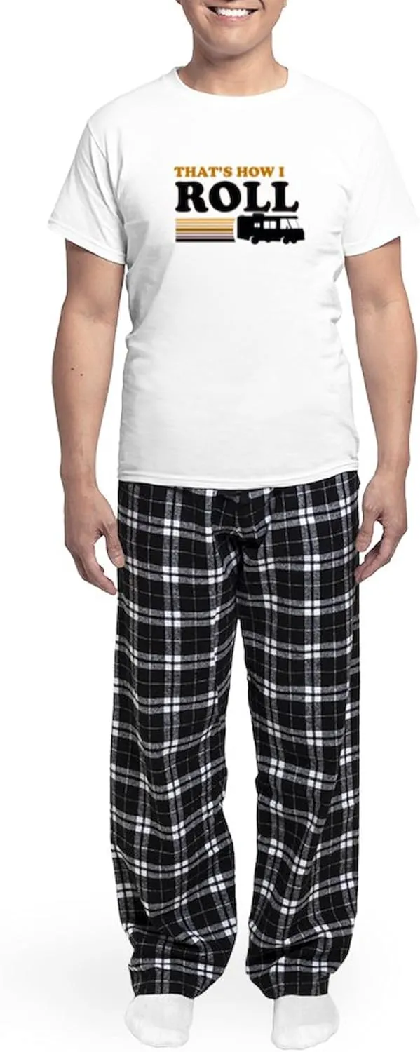 CafePress Thats How I Roll (RV) Men's Light Pajamas Men's Novelty Light Pajama Set, Comfortable PJ Sleepwear