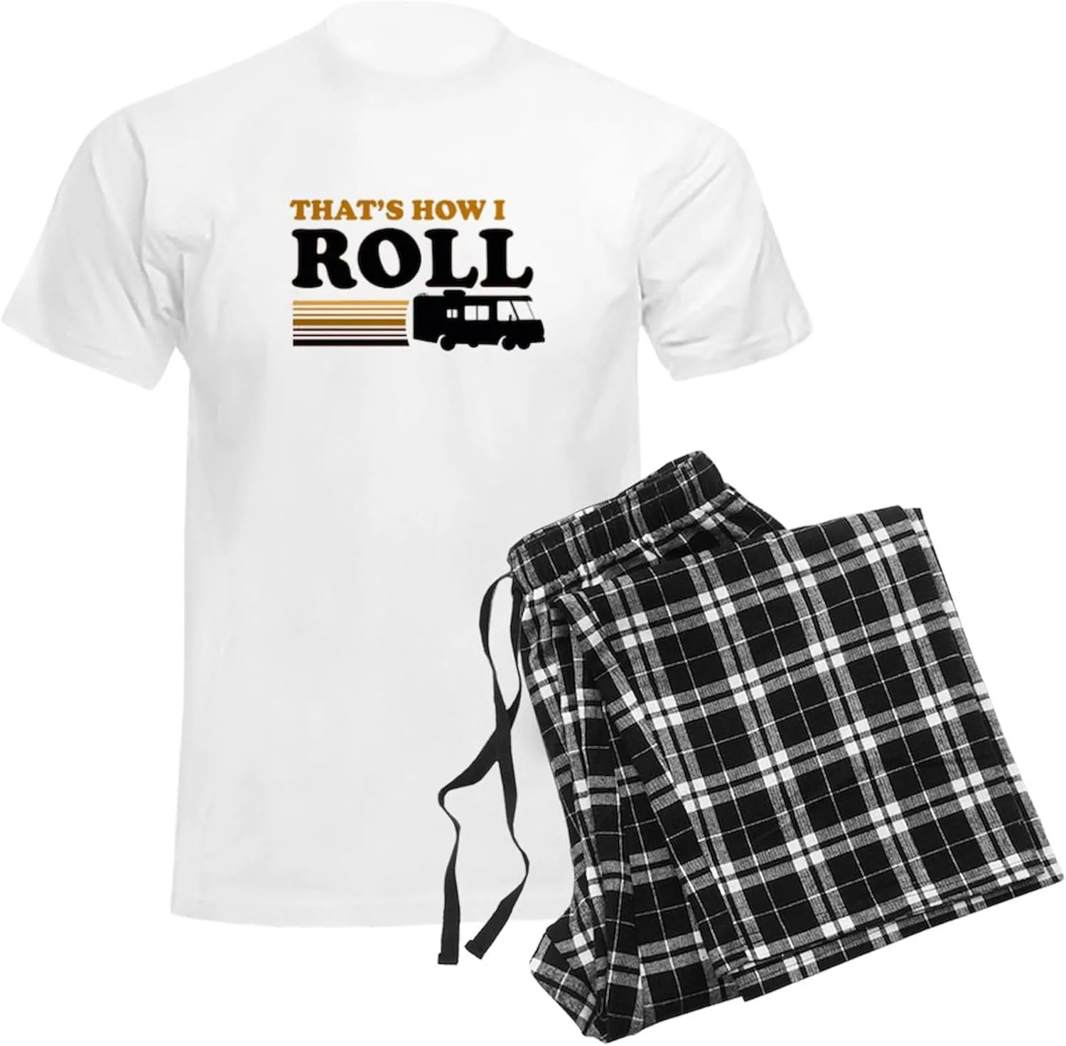 CafePress Thats How I Roll (RV) Men's Light Pajamas Men's Novelty Light Pajama Set, Comfortable PJ Sleepwear