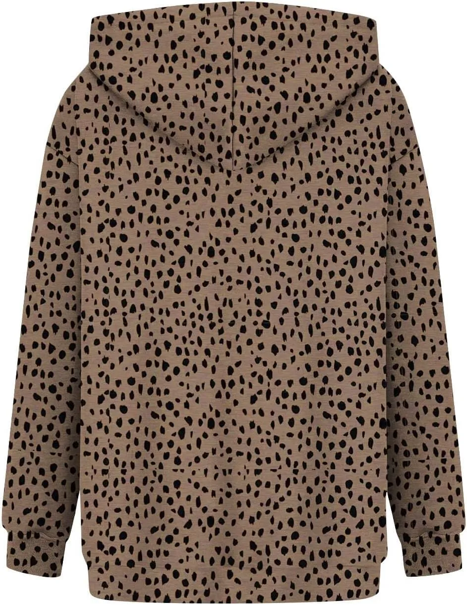 Camo Hoodie Womens Maple Leaf Graphic Fleece Hooded Sweatshirt Oversized Hoodies For Women Trendy Cute Leopard Print Tops