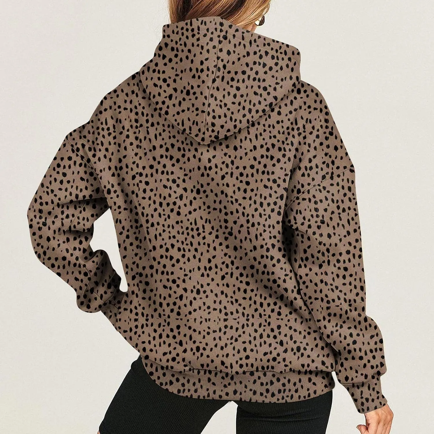 Camo Hoodie Womens Maple Leaf Graphic Fleece Hooded Sweatshirt Oversized Hoodies For Women Trendy Cute Leopard Print Tops