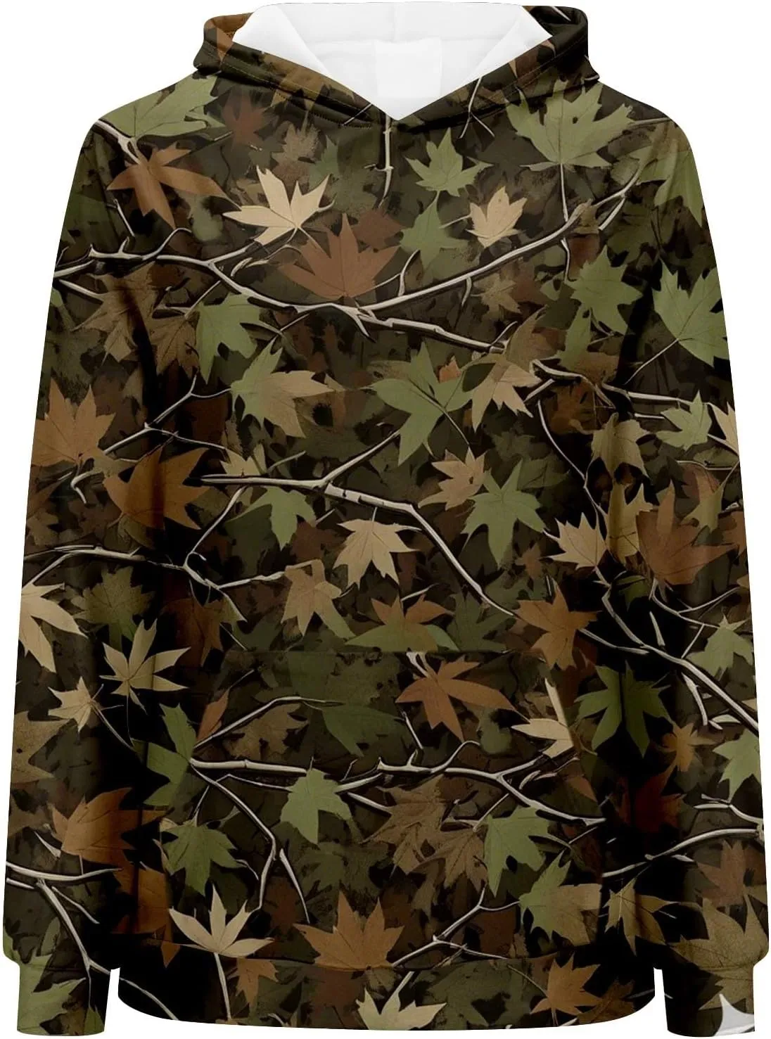 Camo Hoodie Womens Maple Leaf Graphic Fleece Hooded Sweatshirt Oversized Hoodies For Women Trendy Cute Leopard Print Tops