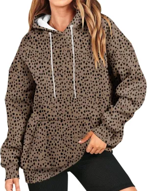 Camo Hoodie Womens Maple Leaf Graphic Fleece Hooded Sweatshirt Oversized Hoodies For Women Trendy Cute Leopard Print Tops